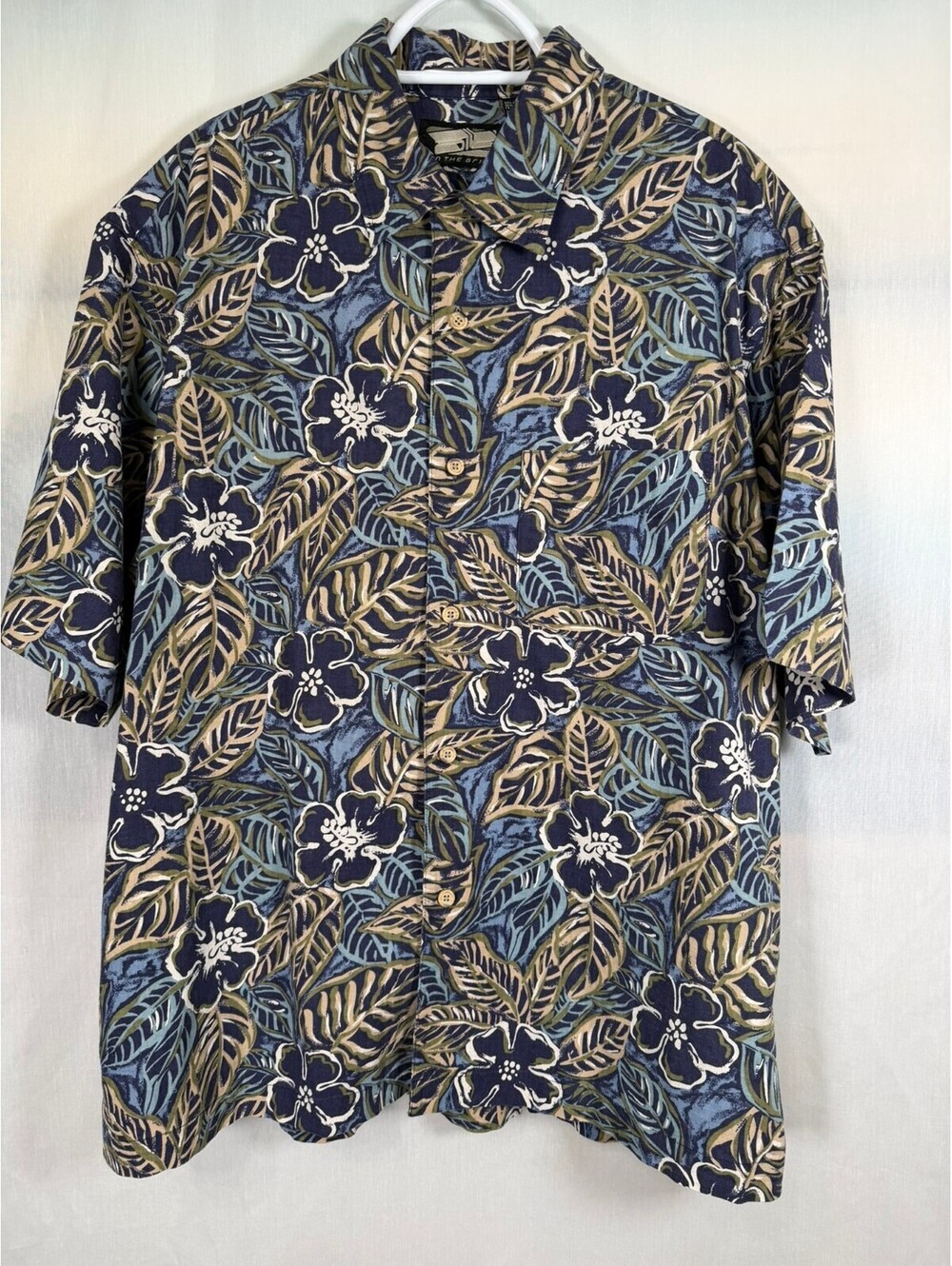 On The Brink Linen Cotton Blend Hawaiian Shirt Men's Medium
